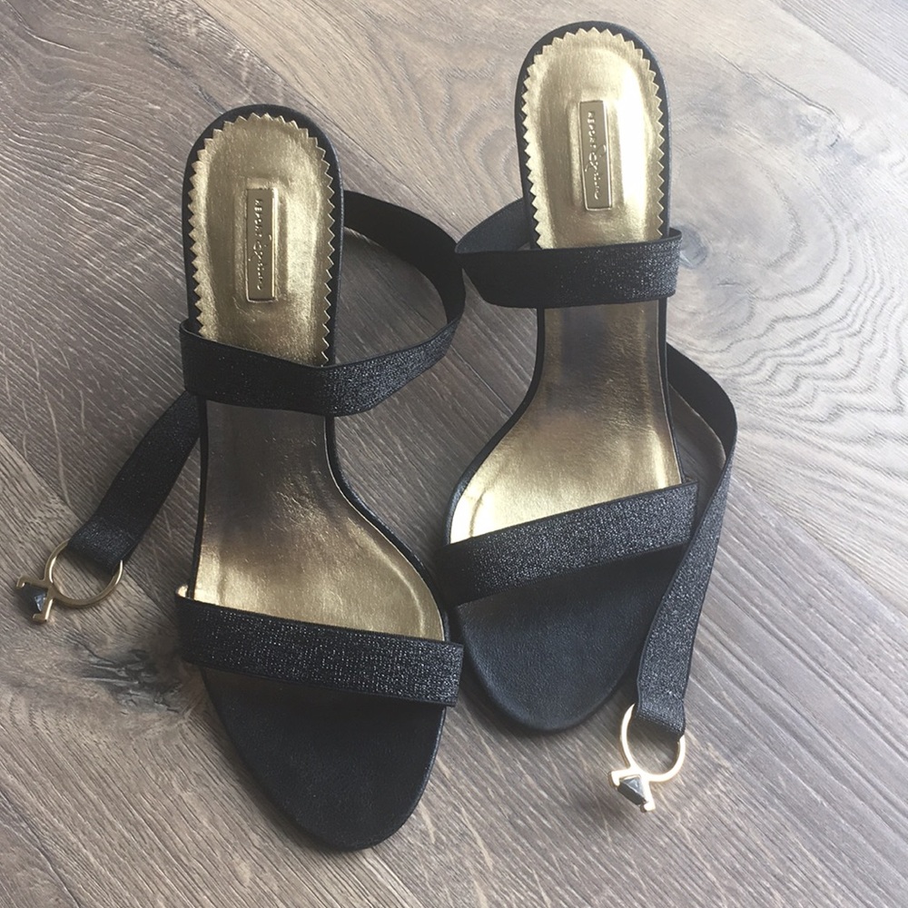 Report Signature Black Sparkle Strappy Sandals ✨